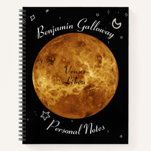 Venus Libra Monogram Cosmic Typografy Cool Notizbuch