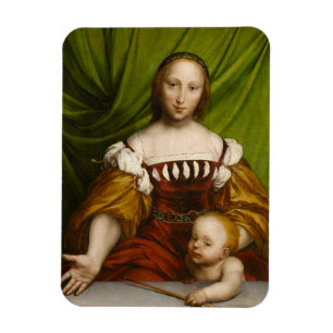Venus mit Amor, 1526-28 (Öl auf limewood) Magnet