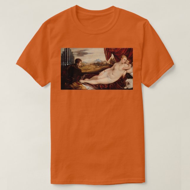 Venus mit Orgelspieler von Tizian T-Shirt (Design vorne)