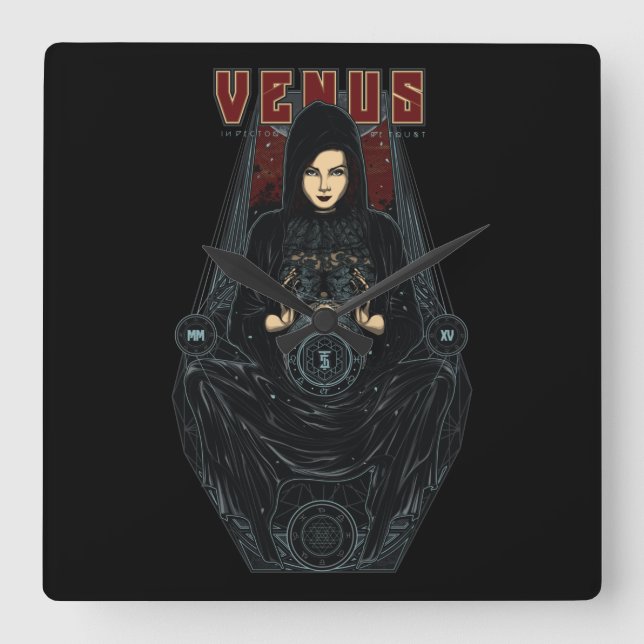 Venus Quadratische Wanduhr (Vorderseite)