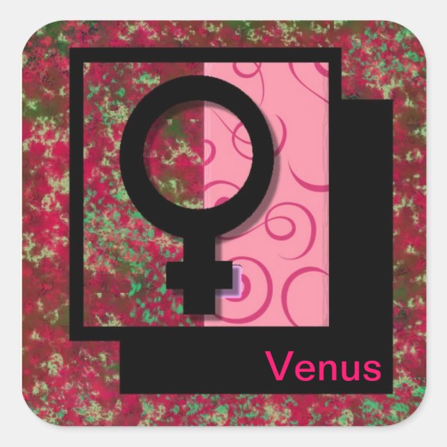Venus Quadratischer Aufkleber (Vorderseite)