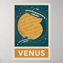 Venus Retro Galaxy UFO Poster