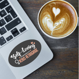 Venus Retrograde Typografie Black Ovaler Aufkleber