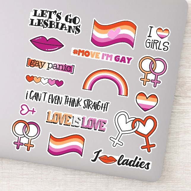 Venus-Symbol der lesbischen Flagge Aufkleber (Detail)