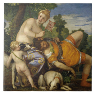 Venus und Adonis (von Paolo Veronese) Fliese
