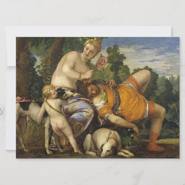 Venus und Adonis (von Paolo Veronese) Karte (Vorderseite)