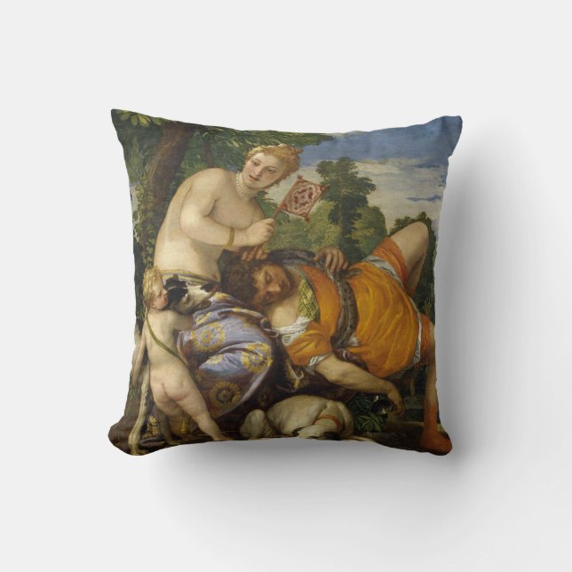Venus und Adonis (von Paolo Veronese) Kissen (Vorderseite)