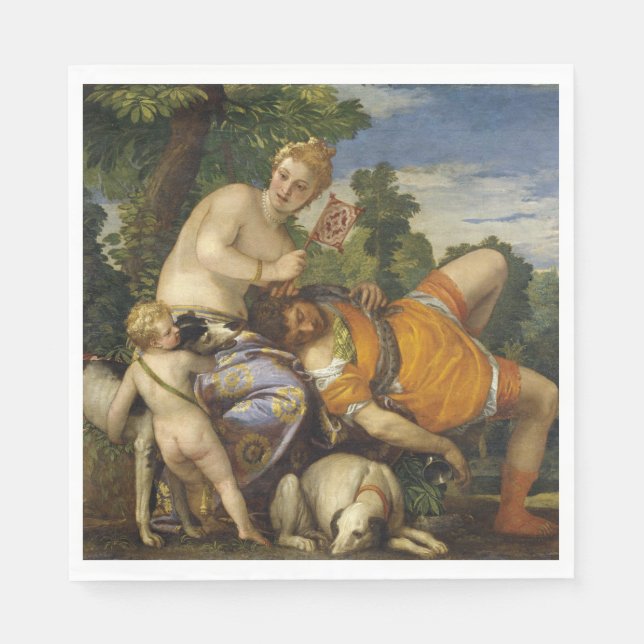 Venus und Adonis (von Paolo Veronese) Serviette (Vorderseite)