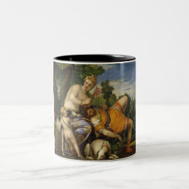 Venus und Adonis (von Paolo Veronese) Zweifarbige Tasse