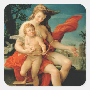 Venus und Cupid, 1785 Quadratischer Aufkleber