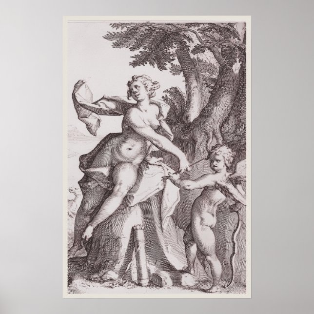Venus und Cupids Pfeil - Zeitlose mythische Kunst Poster (Vorne)