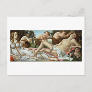 Venus und Mars, c.1485 (Tempera und Öl) Postkarte
