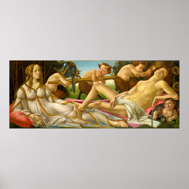 Venus und Mars von Sandro Botticelli (1483) Poster (Vorne)