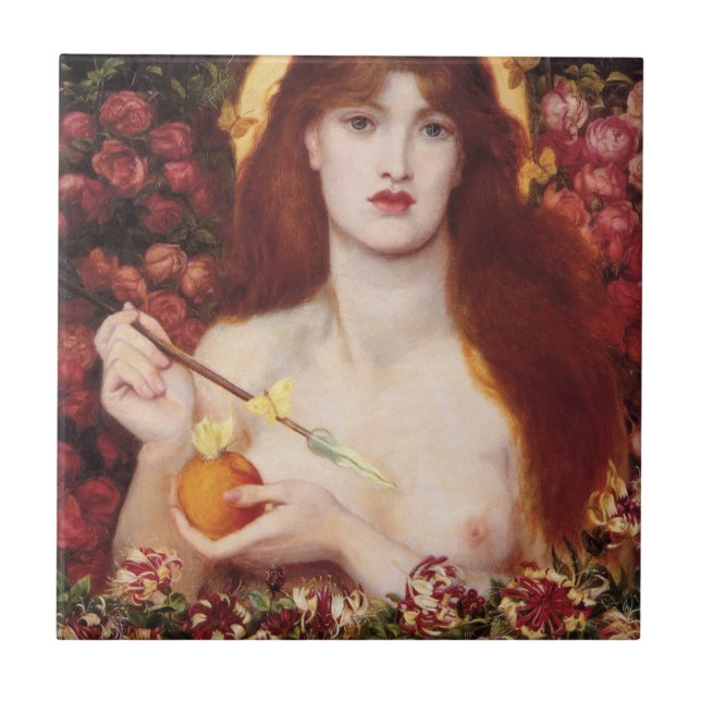 Venus Verticordia (von Dante Gabriel Rossetti) Fliese (Vorderseite)
