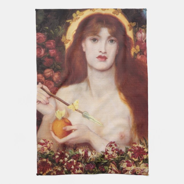 Venus Verticordia (von Dante Gabriel Rossetti) Geschirrtuch (Vertikal)