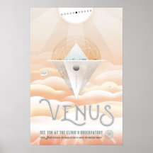Venus Vintag Space Travel Poster