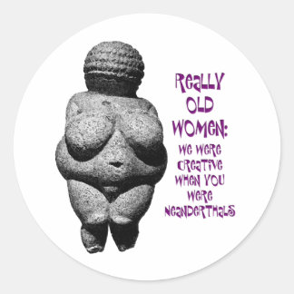 Venus von Willendorf Runder Aufkleber