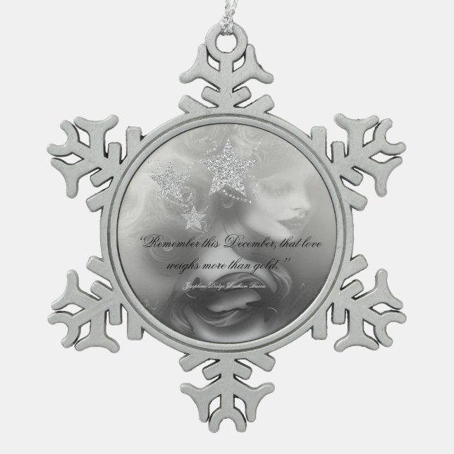 "Venus with Creation", Schneeflocken Zinn-Ornament (Vorderseite)