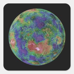 Venus, zentriert auf dem Nordpol Quadratischer Aufkleber
