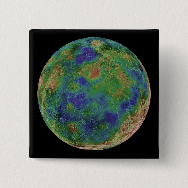 Venus, zentriert auf dem Südpol Button (Vorderseite)