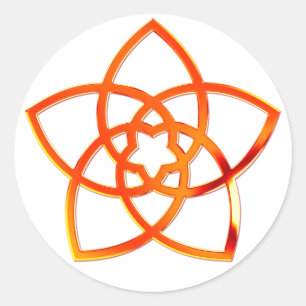 Venusblume / Venus Blume RED Runder Aufkleber