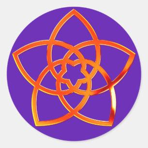 Venusblume / Venus Flower RED   violet Runder Aufkleber