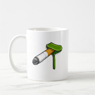 Venusfliegenfalle Pflanze mit Zigarette Kaffeetasse