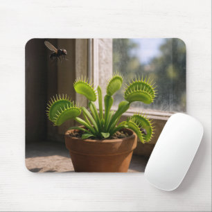 Venusfliegenfallen-Pflanze mit Fliegen Mousepad