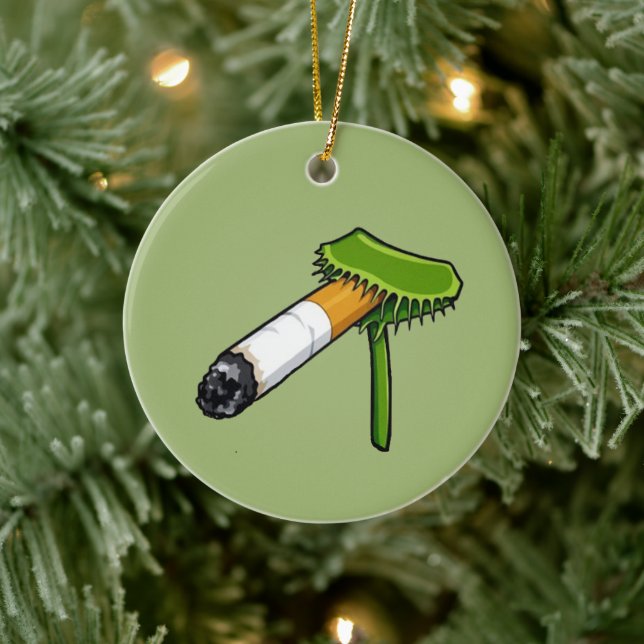Venusfliegenfallen-Pflanze mit Zigarette Keramik Ornament (Baum)