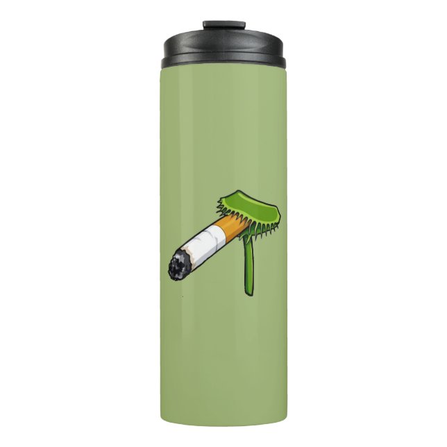 Venusfliegenfallen-Pflanze mit Zigarette Thermosbecher (Vorderseite)