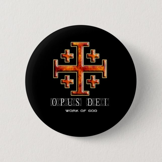 Ver 3 - Jerusalem-Kreuz - Opus Dei - Button (Vorderseite)