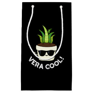 Vera Cool Funny Aloe Vera Pun Dark BG Kleine Geschenktüte