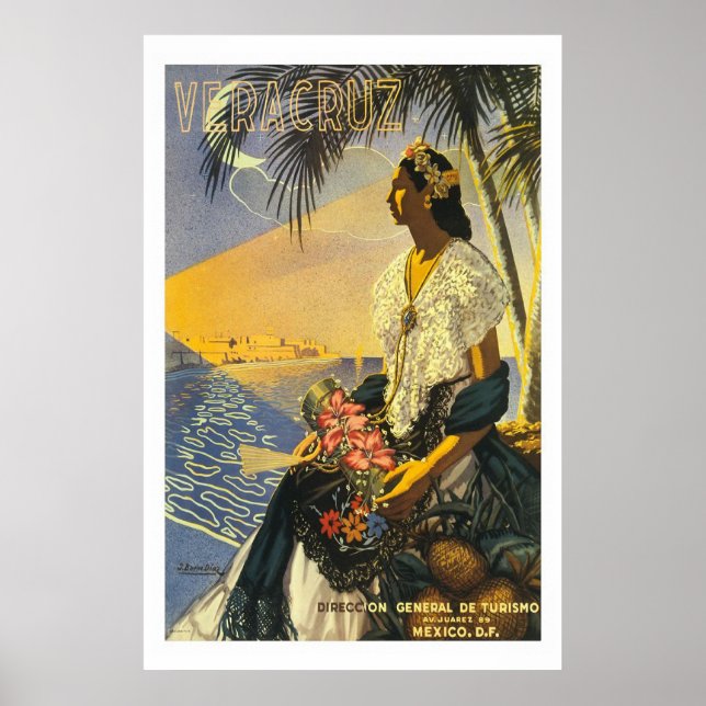 "Vera Cruz" Vintage Travel Poster (Vorne)