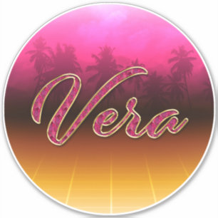 Vera Vorname Name golden pink Aufkleber Sticker