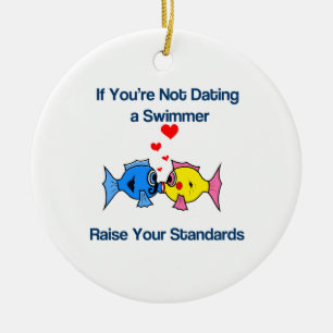 Verabredete einen Schwimmer Keramikornament