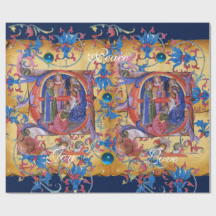 VERABSCHIEDEUNG DES PARCHMENTS MAGI FLORAL CHRISTM GESCHENKPAPIER