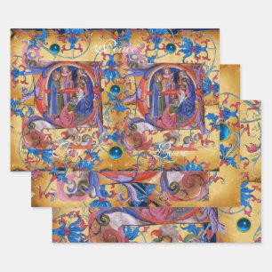 VERABSCHIEDEUNG DES PARCHMENTS MAGI FLORAL CHRISTM GESCHENKPAPIER SET