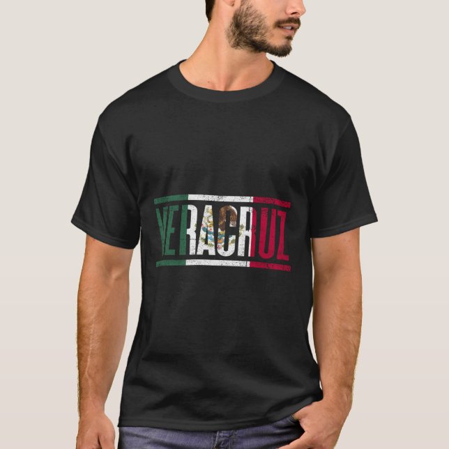 Veracruz Con La Bandera De Mã©Xico T-Shirt (Vorderseite)