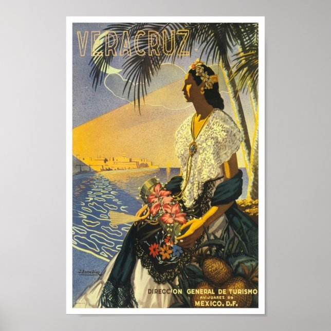 Veracruz Mexico Vintage Travel Poster (Vorne)