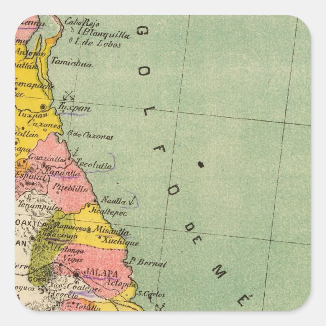 Veracruz, Mexiko Quadratischer Aufkleber (Vorderseite)