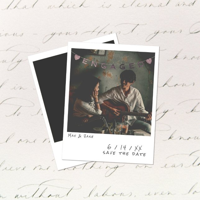 Veraltete Sofortbild-Hochzeitseinladungskarte Feiertagskarte (Von Creator hochgeladen)