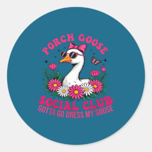 Veranda-Gans-Sozialclub muss Gans-Liebhaber-Kleid Runder Aufkleber