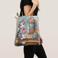 Veranda-Kitty-Blumen-Patchwork-Szene