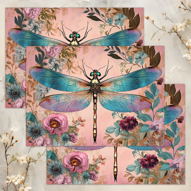 VERÄNDERTE DRAGONFLY-DECOUPAGE SEIDENPAPIER (ENCHANTED DRAGONFLY DECOUPAGE TISSUE PAPER)