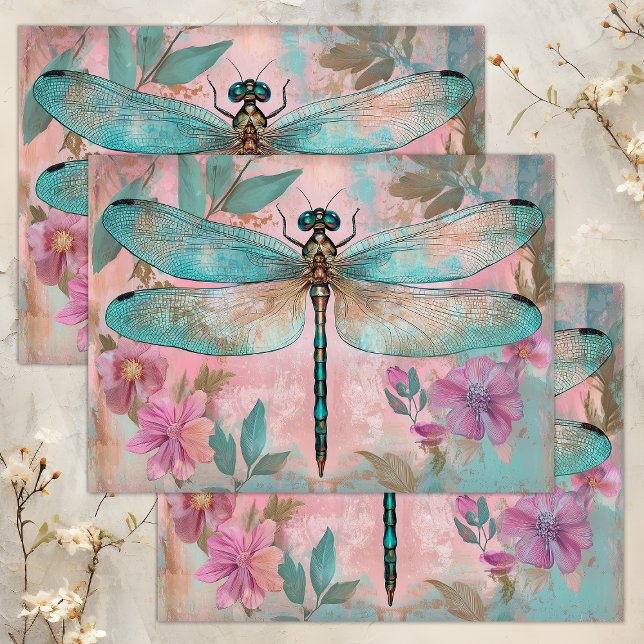VERÄNDERTE DRAGONFLY-DECOUPAGE SEIDENPAPIER (ENCHANTED DRAGONFLY DECOUPAGE TISSUE PAPER)