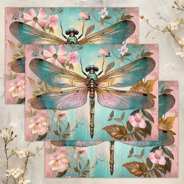 VERÄNDERTE DRAGONFLY-DECOUPAGE SEIDENPAPIER (ENCHANTED DRAGONFLY DECOUPAGE TISSUE PAPER)