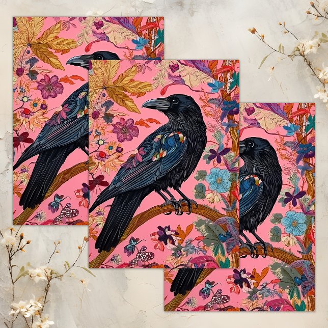 VERÄNDERTE RAVEN DECOUPAGE SEIDENPAPIER (ENCHANTED RAVEN DECOUPAGE TISSUE PAPER)