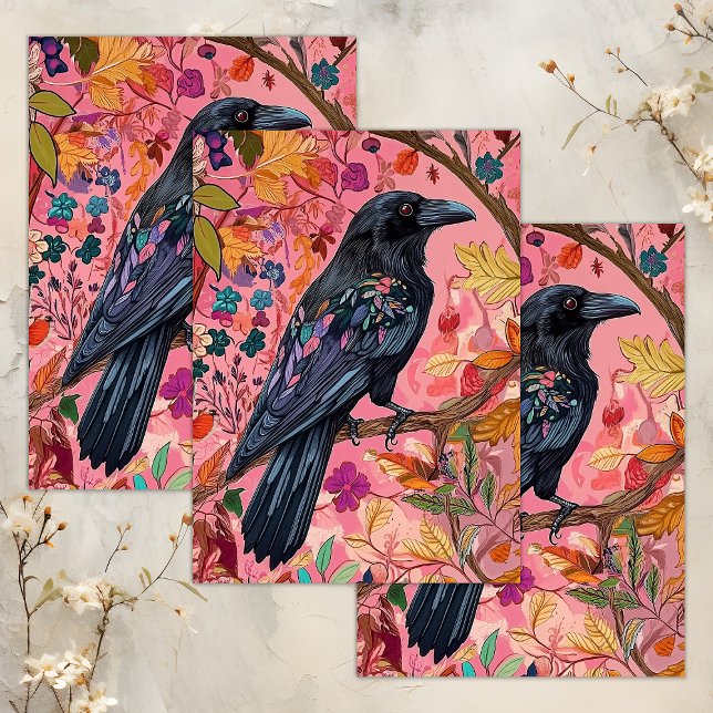 VERÄNDERTE RAVEN DECOUPAGE SEIDENPAPIER (ENCHANTED RAVEN DECOUPAGE TISSUE PAPER)