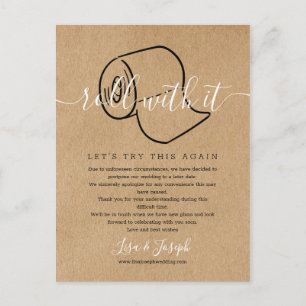 Verändertes Datum Verschoben Abgesagt Rustikales F Postkarte