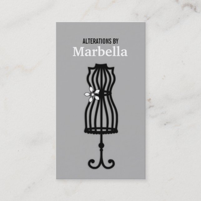 Veränderung, Bekleidung, Schneider, Seamstress Vin Visitenkarte (Vorderseite)